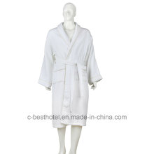 100% Cotton Velvet Jacauard Hotel Bathrobe